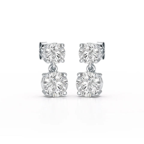 Classic Radiance - 5.10 CT Round Cut Lab Diamond Earrings