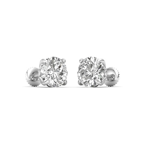 Dazzling Allure - Timeless Elegance Round-Cut Diamond Earrings