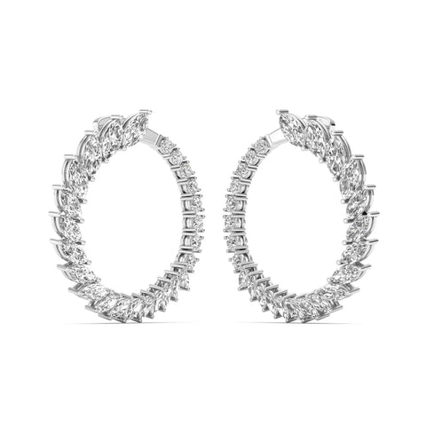 Dazzling Fusion- Diamond Earrings in Mix Round & Marquise Shapes