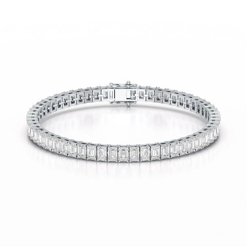 Elegance - Emerald Cut Lab Diamond Tennis Bracelet