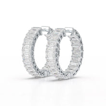 Emerald Enchantment- Sophisticated Lab Diamond Hoop Earrings