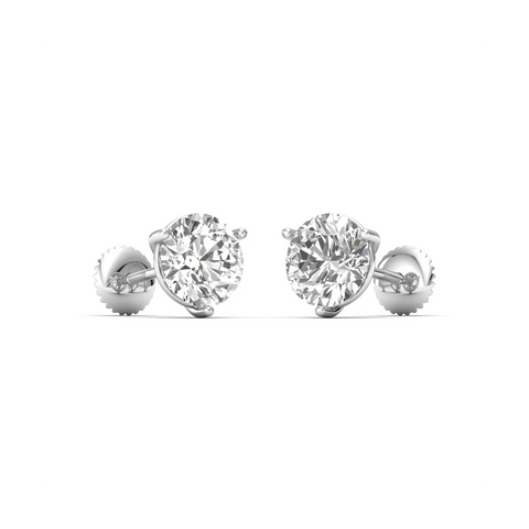 Eternal Elegance - Round-Cut Diamond Earrings for Timeless Beauty