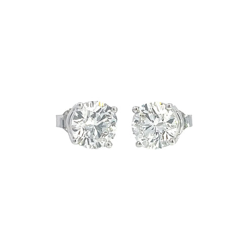 Ethereal Elegance - Round-Cut Diamond Earrings with Central Sparkle