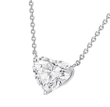 Elegant Embrace - 3 Carat Heart Shaped Diamond Necklace