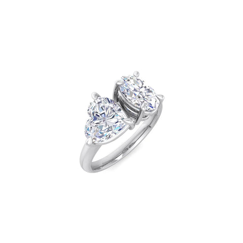 Heartfelt Radiance Oval Heart Shaped Diamond Ring