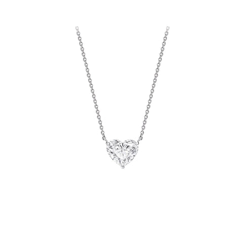 Elegant Embrace - 3 Carat Heart Shaped Diamond Necklace