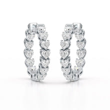 Love’s Sparkle - Heart-Shaped Lab Diamond Hoop Earrings