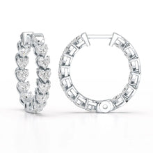 Love’s Sparkle - Heart-Shaped Lab Diamond Hoop Earrings