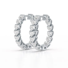 Love’s Sparkle - Heart-Shaped Lab Diamond Hoop Earrings