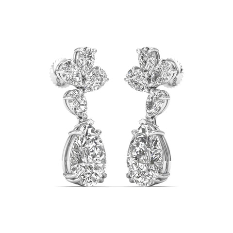 Pearlescent Perfection - Lab-Grown Pear Shaped Diamond Earrings