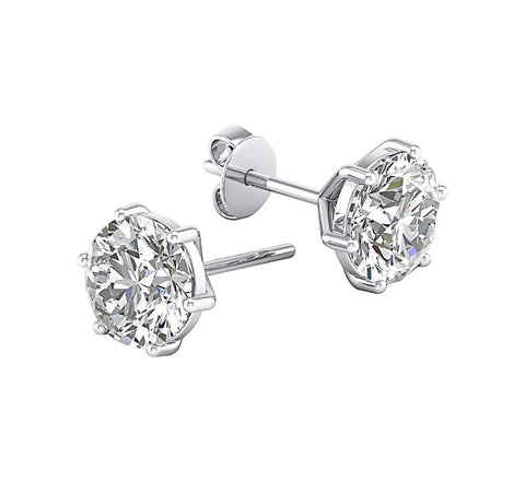 Radiant Elegance- 10 Carat Round Diamond Earrings