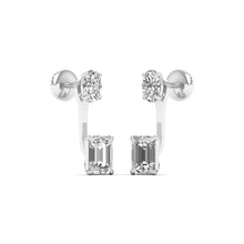 Radiant Glamour Emerald & Oval Shaped Diamond Earrings