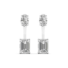 Radiant Glamour Emerald & Oval Shaped Diamond Earrings