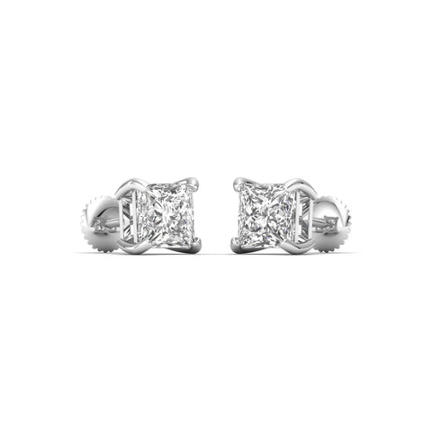 Regal Radiance - Princess-Cut Diamond Earring