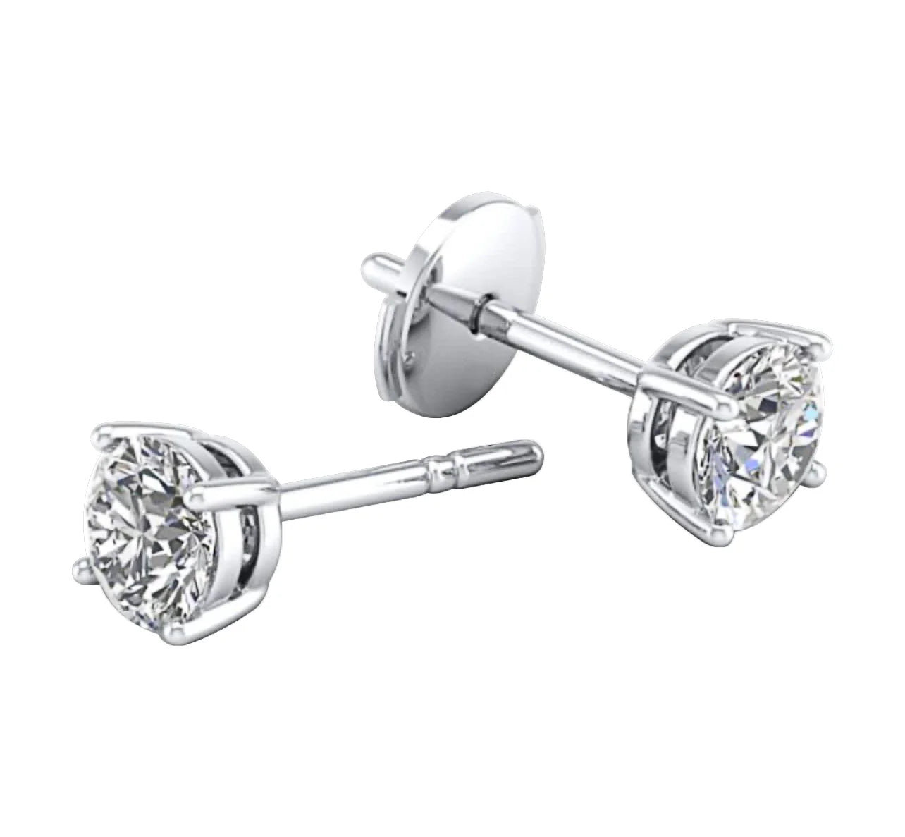 Timeless Glamour - 5 Carat Round Diamond Earrings